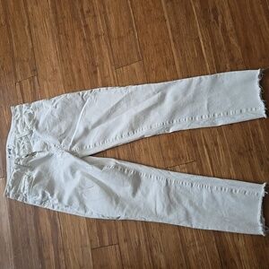 PAIGE Distress White Jeans